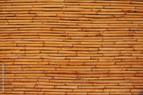 Yellow natural wall from a bamboo. 