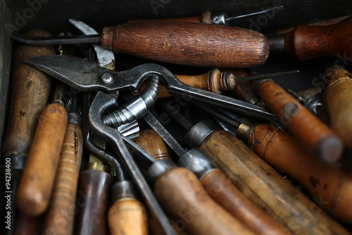 Kit-bag of old hand tools
