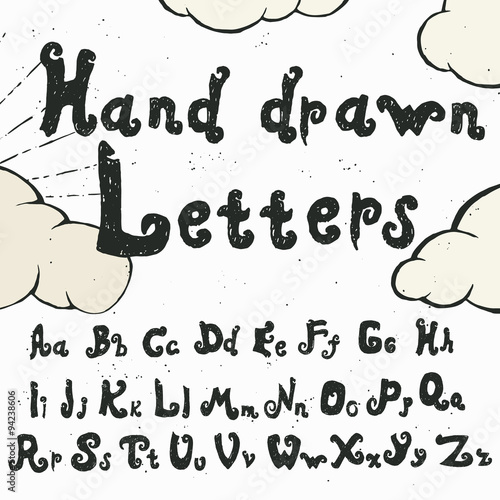 Vector alphabet. Hand drawn letters.