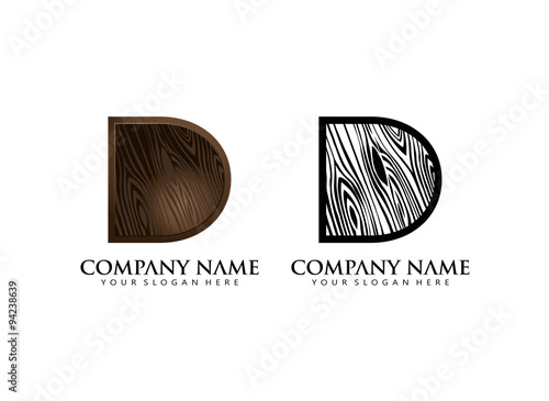 initial D wooden texture contour vector logo icon
