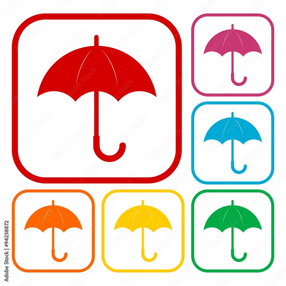 Umbrella icons set