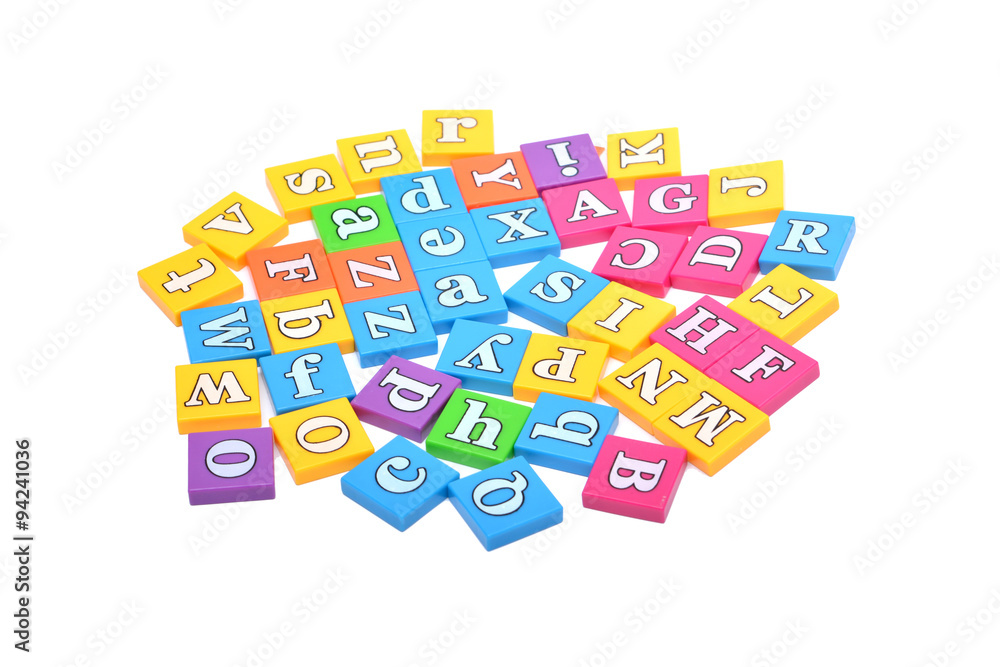 Set of Colorful Alphabets isolated on white background.