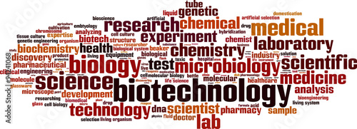 Biotechnology word cloud concept. Vector illustration