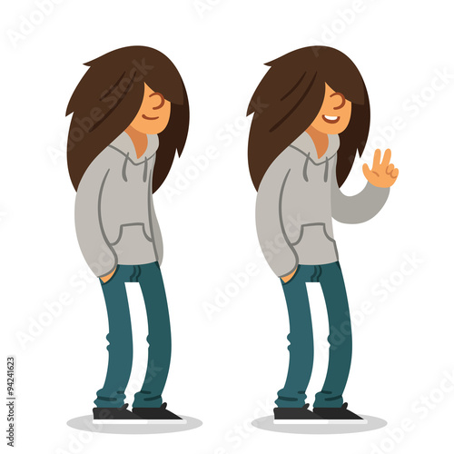 Long haired teen