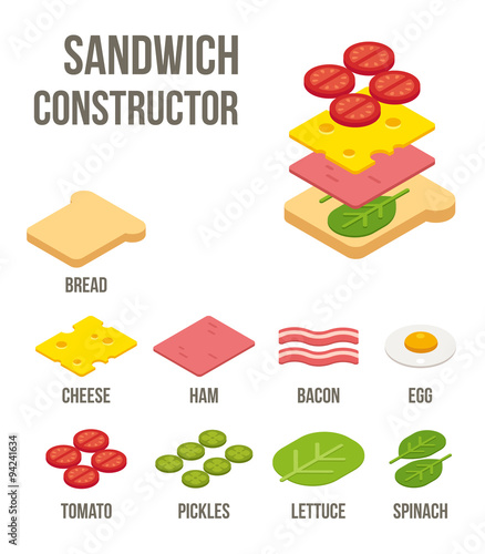 Isometric sandwich ingredients