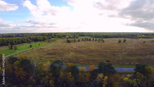 Wallpaper Mural Autumn sunset. Cliff and fields. Aerial footage Torontodigital.ca