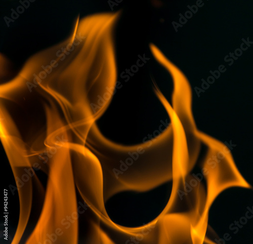 fire on black close up abstract background