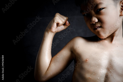 Sweat after excersie boy