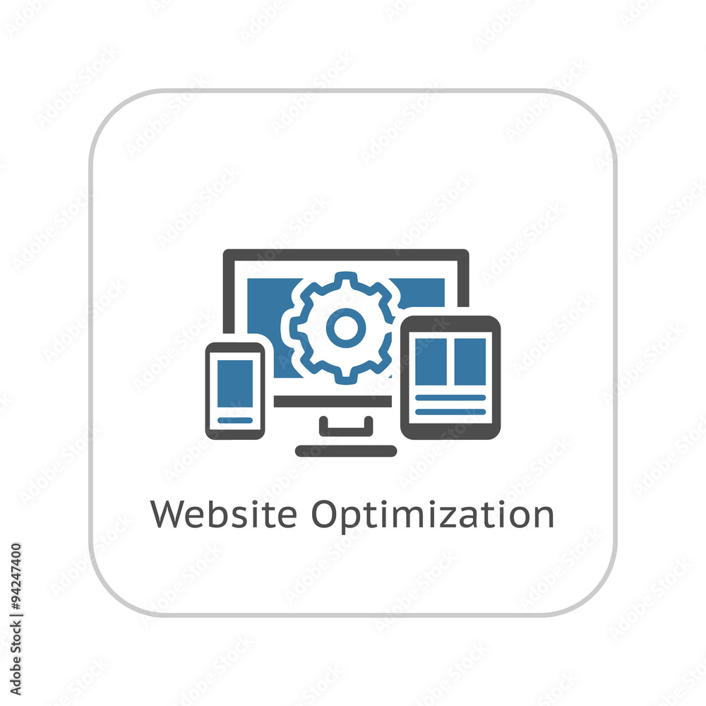 Website Optimization Icon. Flat Design. Website Optimization Icon. Flat Design.
