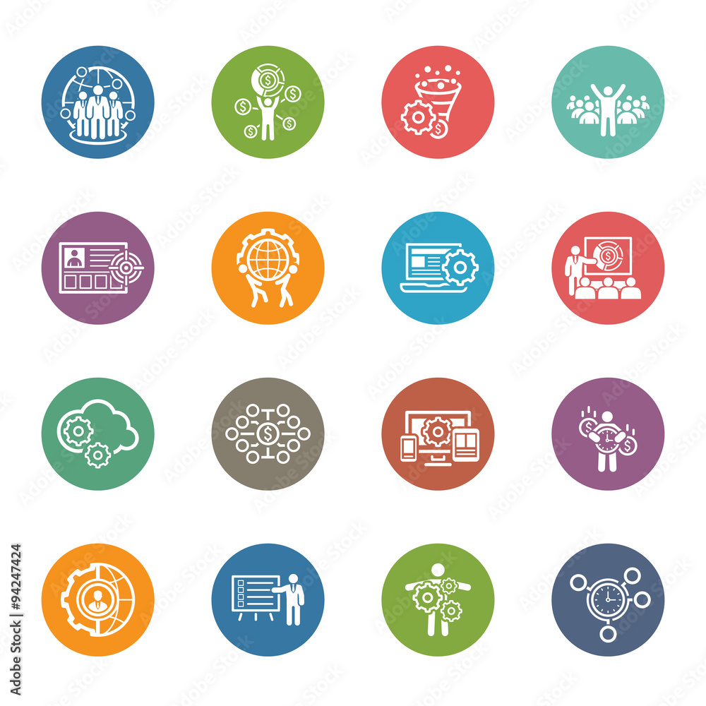 Flat Design Business Icons Set. Flat Design Business Icons Set.