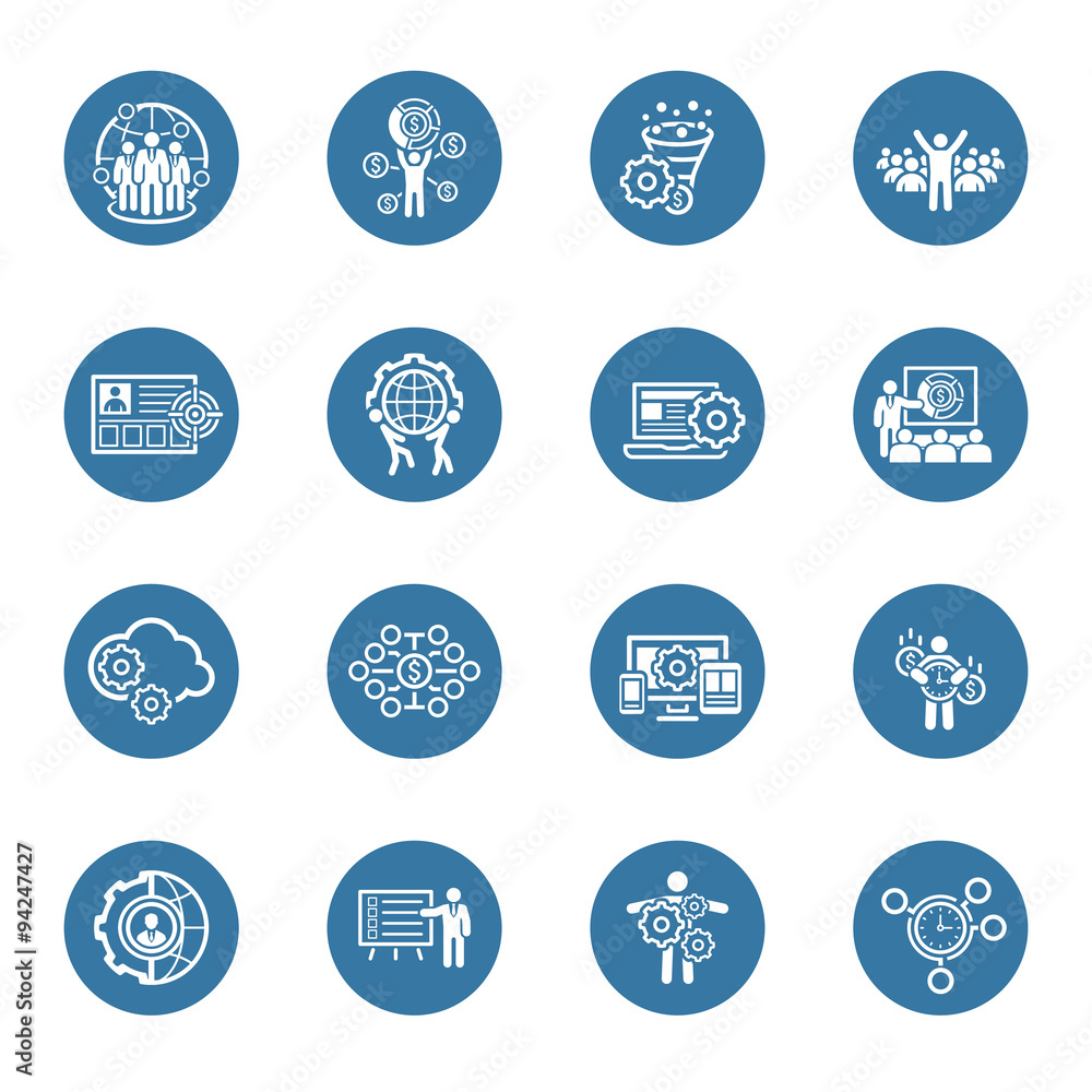 Flat Design Business Icons Set. Flat Design Business Icons Set.