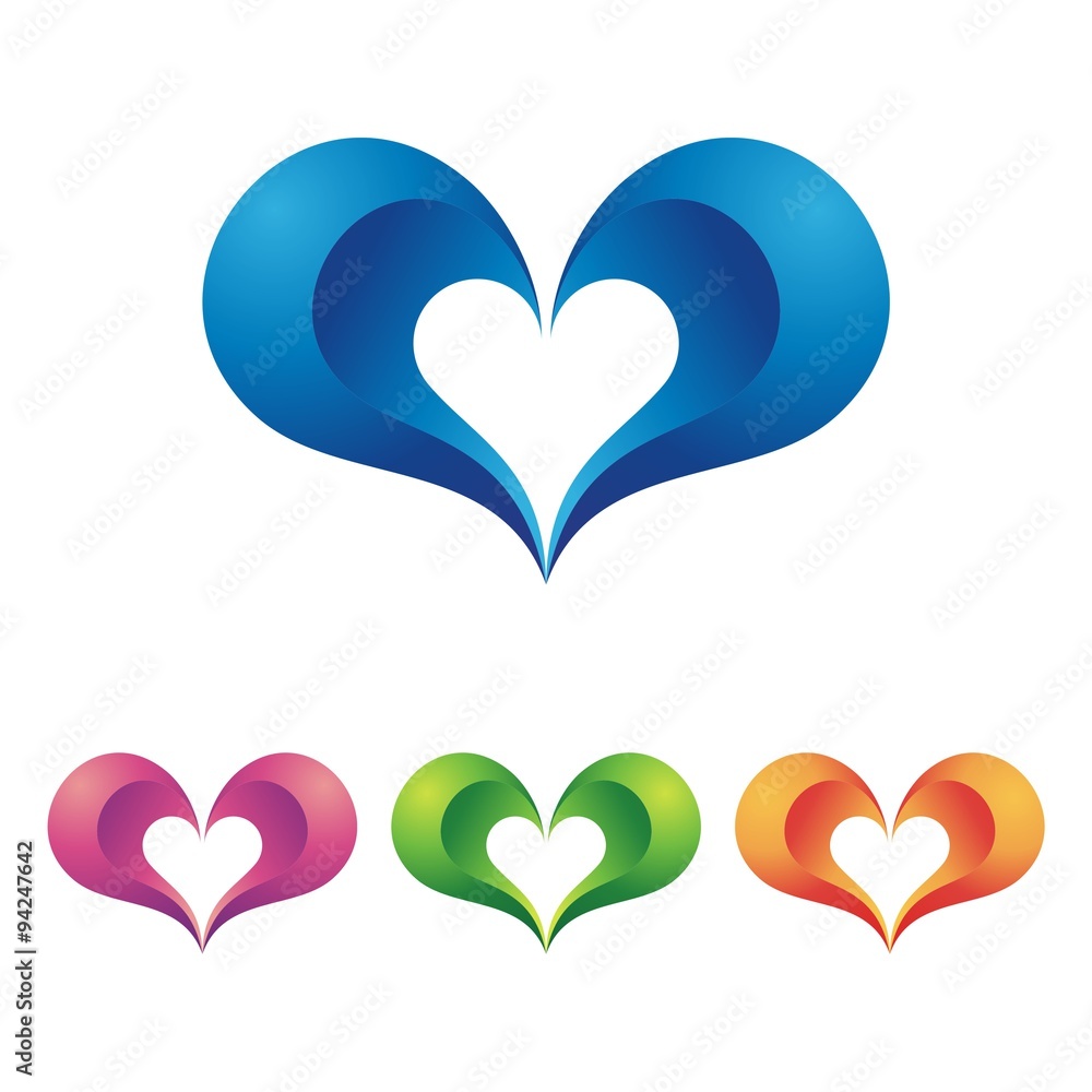 Love Logo - Vector - Illustration - 3D Image Love Logo - Vector - Illustration - 3D Image
