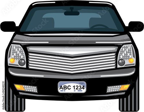Black SUV front view vector