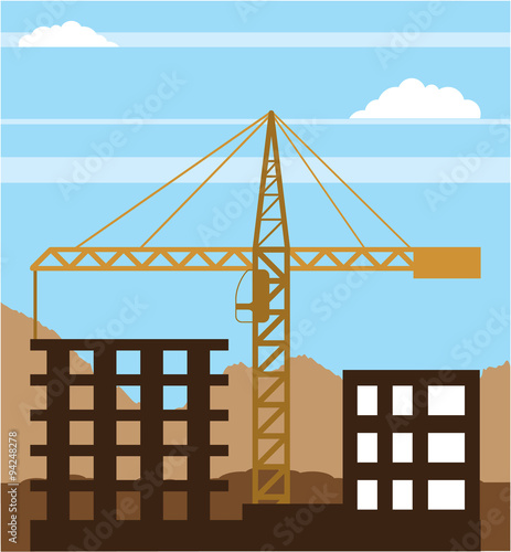 Tall building Crane sky