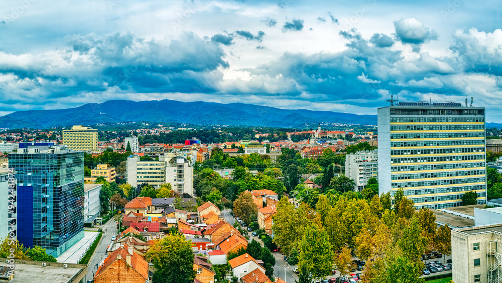 Panorama of Zagreb, Croatia