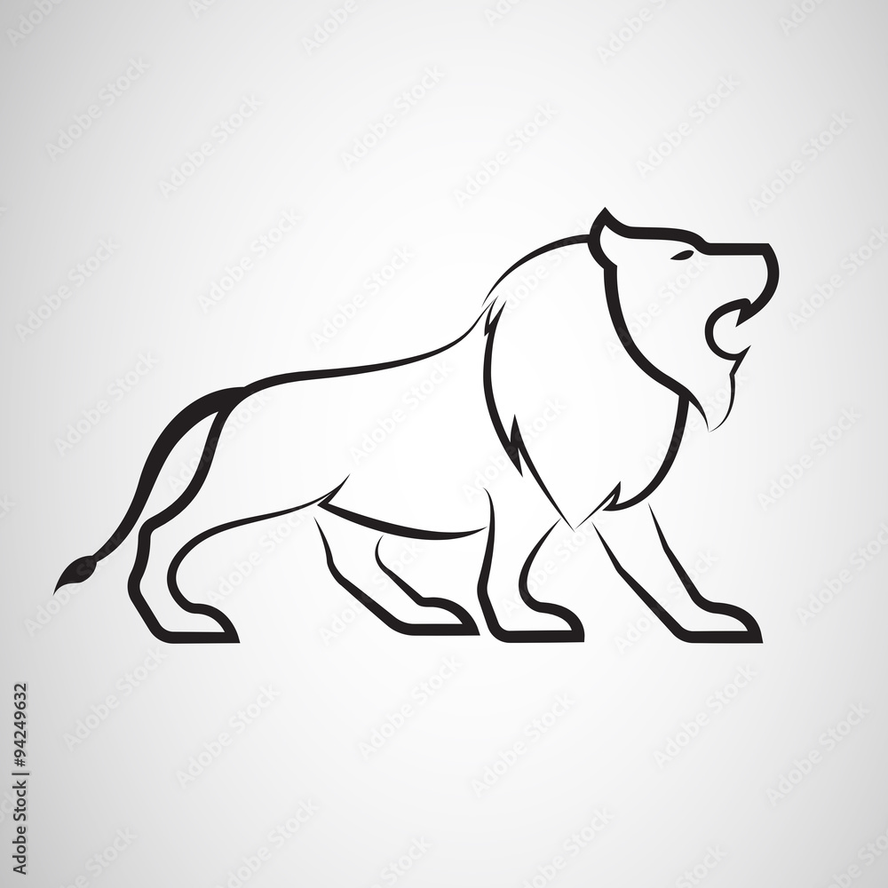 Vector image of an lion design on white background Vector image of an lion design on white background