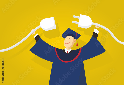 electrical engineering graduates character concept vector