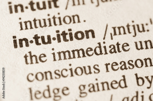 Dictionary definition of word intuition photo