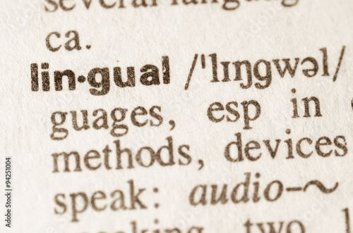 Dictionary definition of word lingual