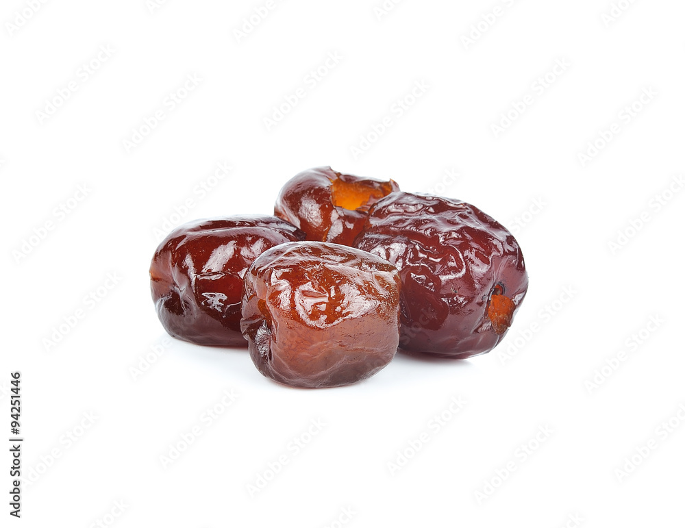 Dried jujube fruits on white background Dried jujube fruits on white background