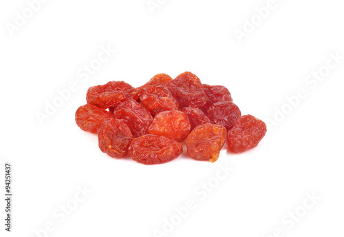 Sun-dried tomatoes on white background