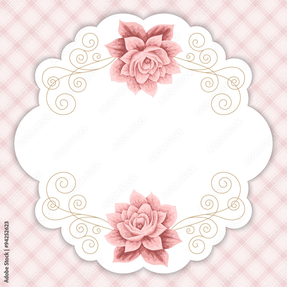 Gingham background with roses