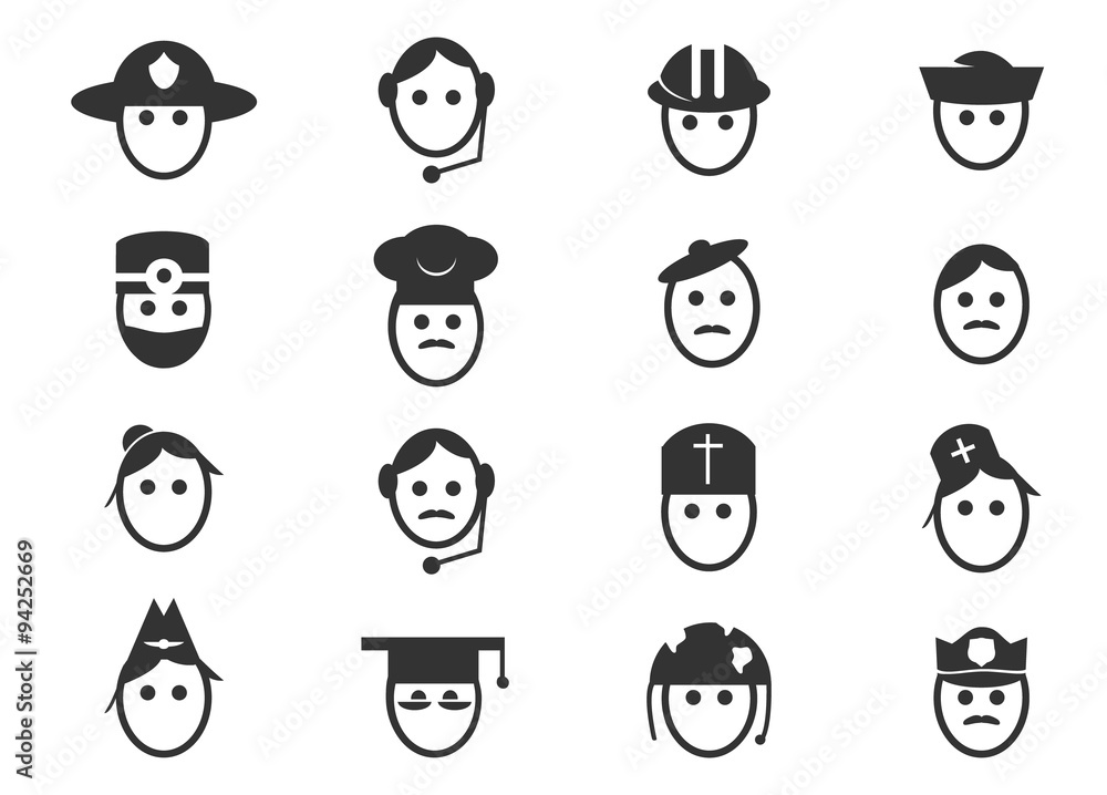 Icons set occupation Icons set occupation