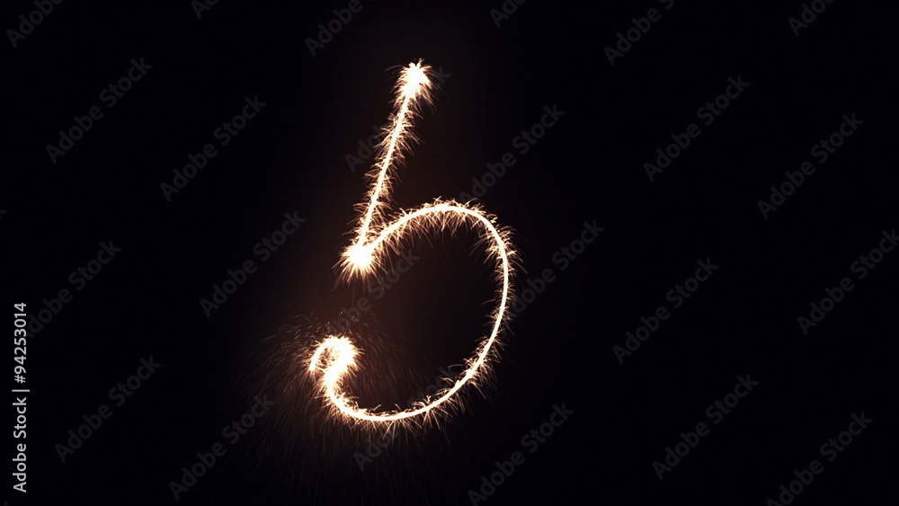 Number 5 written with holiday sparkles Number 5 written with holiday sparkles