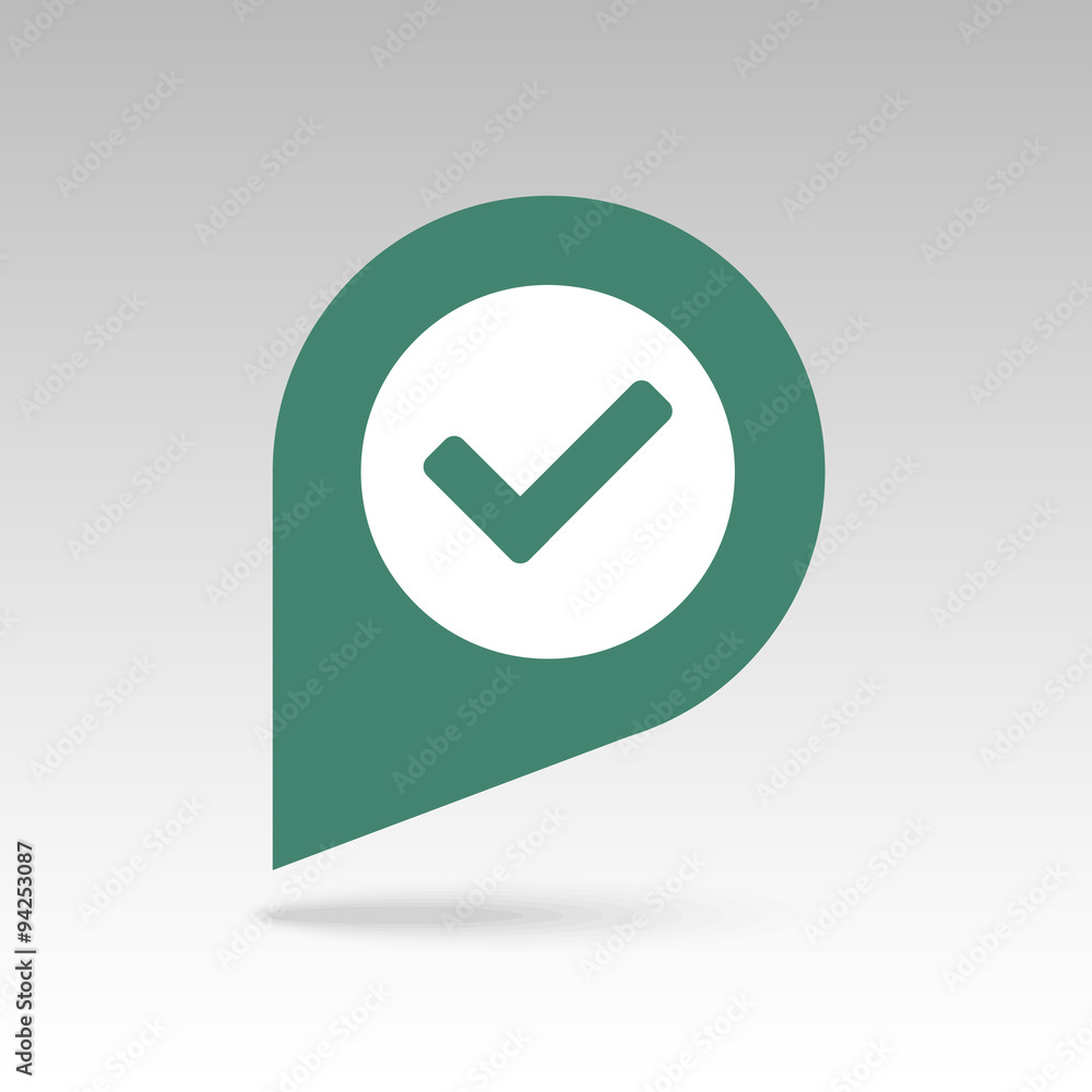 Check pin map icon. Map pointer, markers. Check pin map icon. Map pointer, markers.