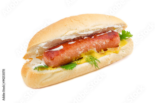 Hot dog on a light background