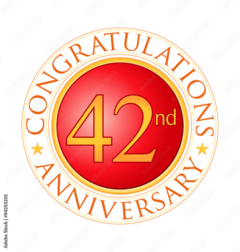 modern red round anniversary logo