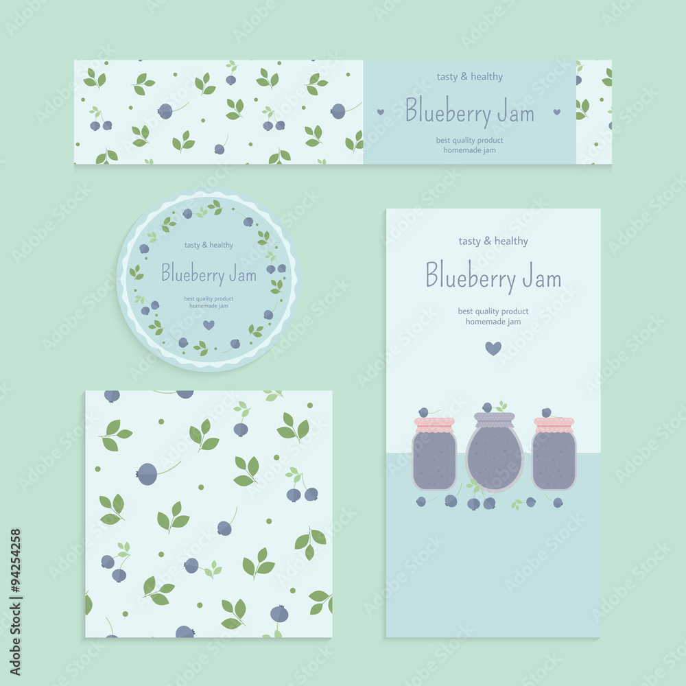 Homemade blueberry jam set Homemade blueberry jam set