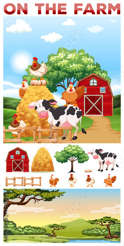 Farm animals living in the farm