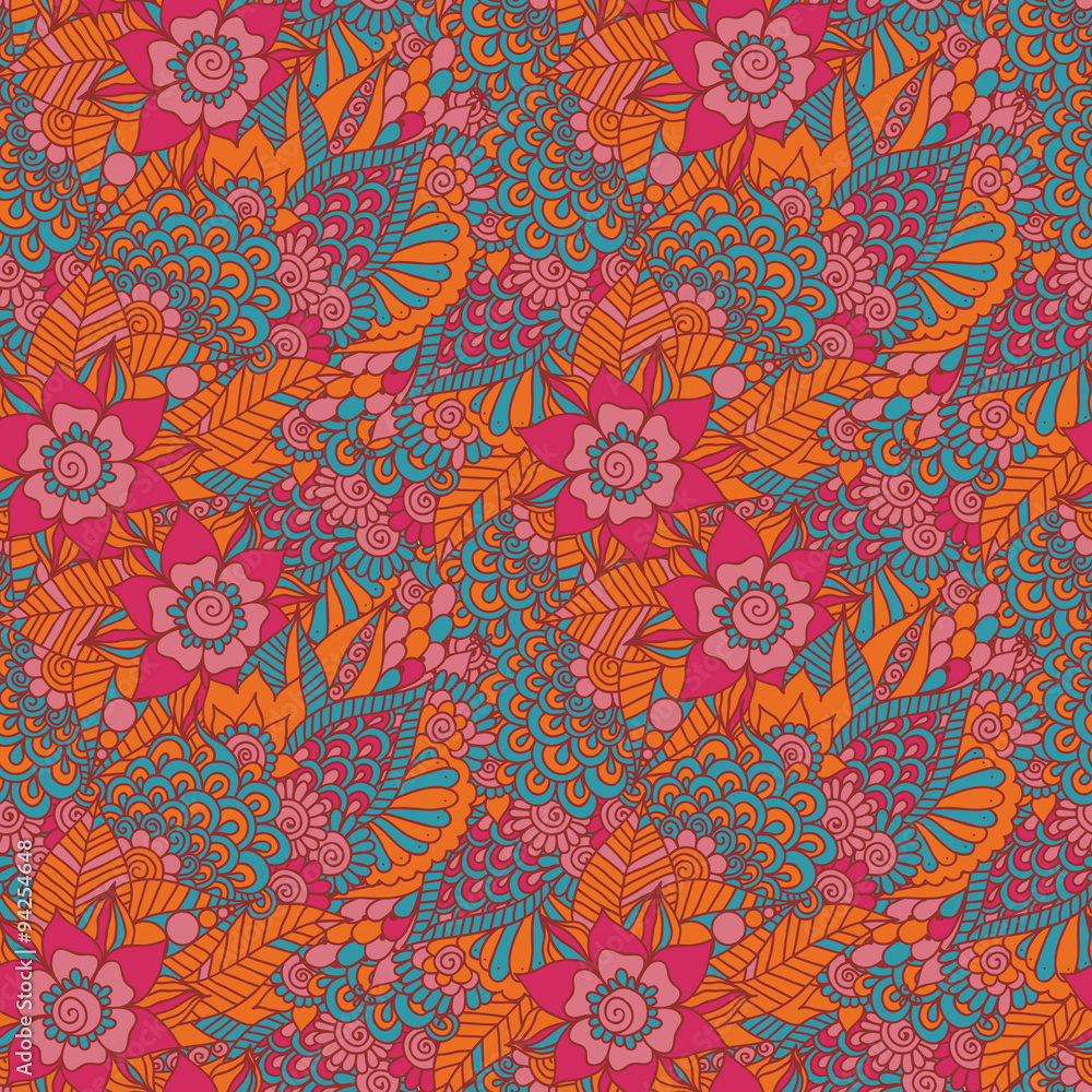 Indian floral seamless pattern