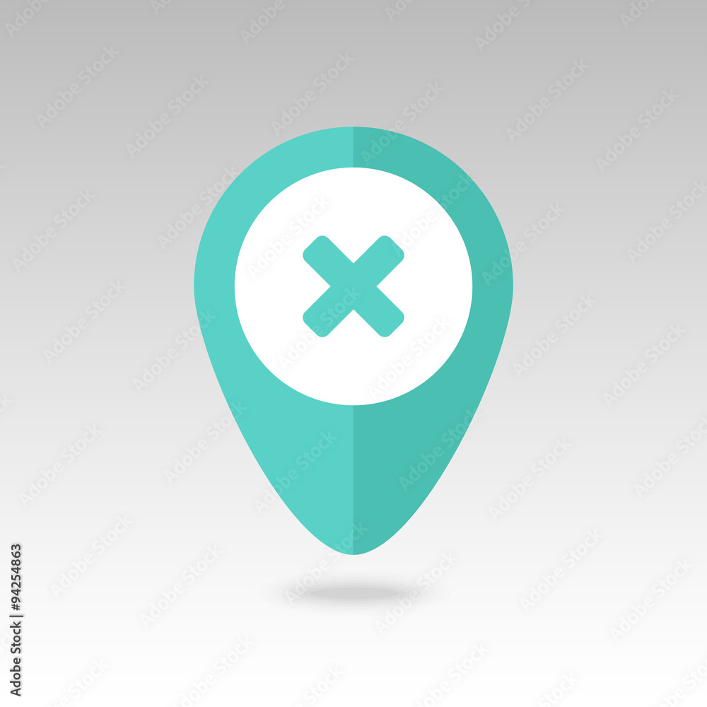 Delete pin map icon. Map pointer, markers. Delete pin map icon. Map pointer, markers.