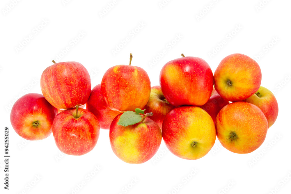 ripe red apples on a white background ripe red apples on a white background