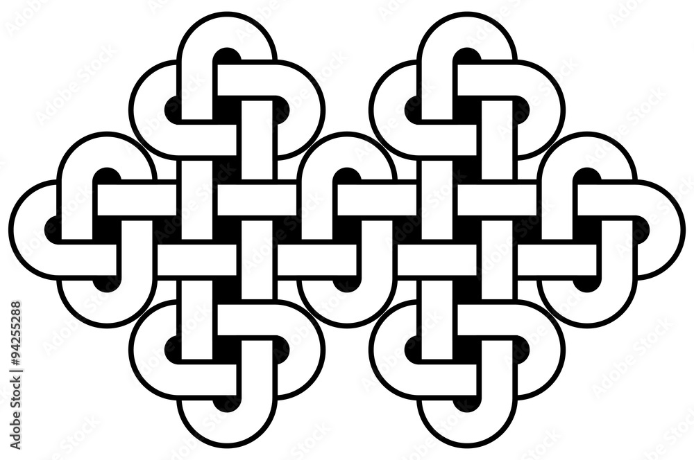 Fototapeta premium A Celtic knot illustration (black and white, isolated)