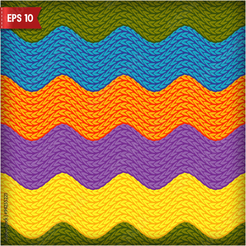 Wavy knitted seamless pattern background