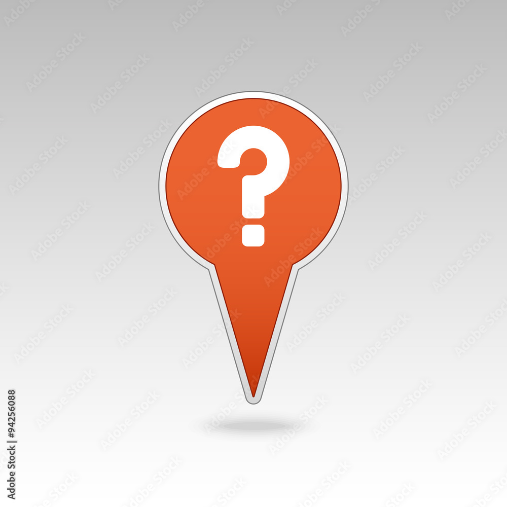 Question mark pin map icon. Map pointer, markers. Question mark pin map icon. Map pointer, markers.