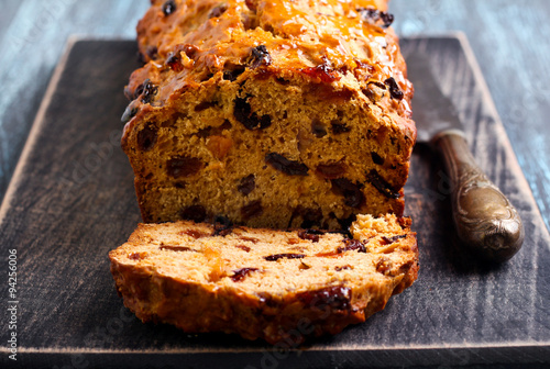 Bara brith traditional Welsh fruit teabread, photo