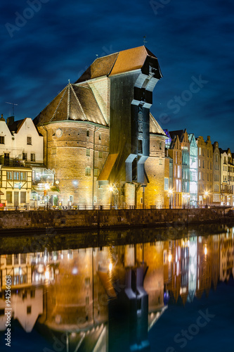 The riverside with the characteristic Crane of Gdansk, Poland. #94256058