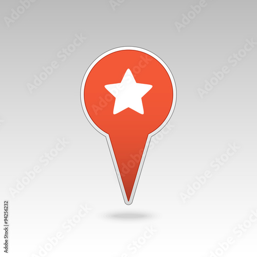 Star favorite pin map icon. Map pointer, markers. 