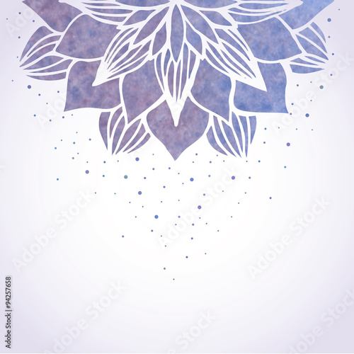 Fototapeta Naklejka Na Ścianę i Meble -  Illustration with watercolor violet floral pattern