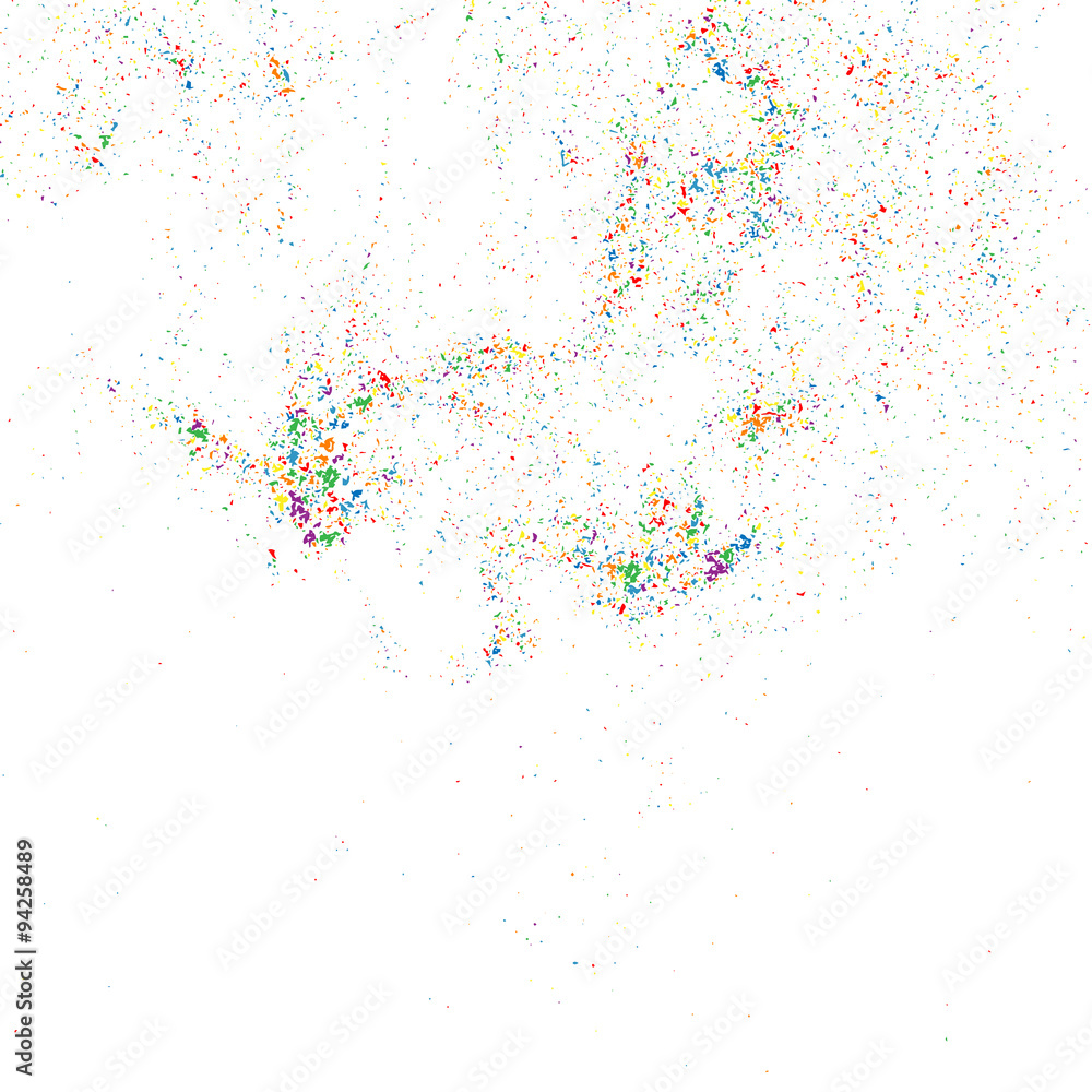 Colorful explosion of confetti. Grainy abstract  colorful texture on a white background. Design element. Vector illustration,eps 10.