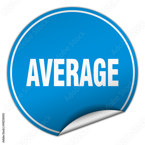average round blue sticker isolated on white