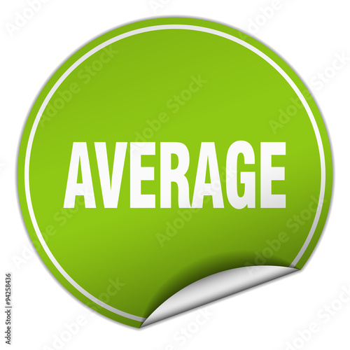 average round green sticker isolated on white