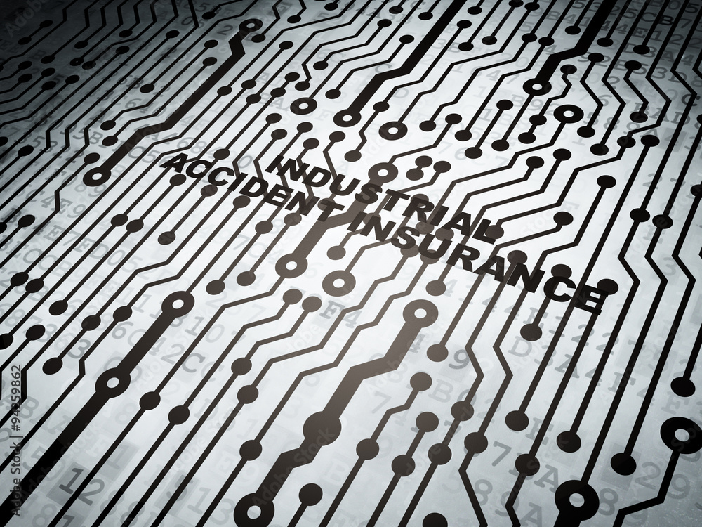 Insurance concept: circuit board with Industrial Accident Insurance concept: circuit board with Industrial Accident