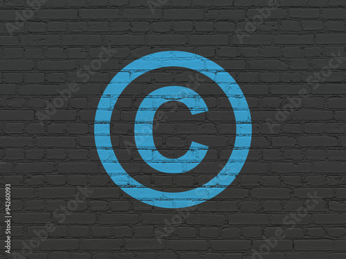 Law concept: Copyright on wall background