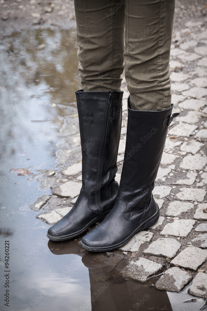 leather high boots leather high boots