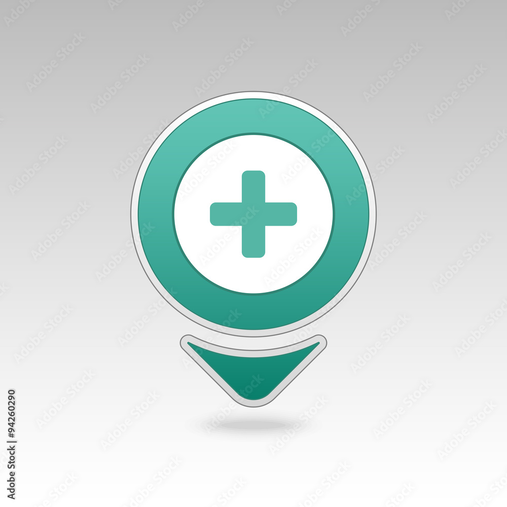 Obraz premium Plus, Hospital ,Pharmacy, Clinic pin map icon. 